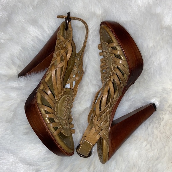 FRYE LEATHER HIGH HEEL SANDALS WOMEN SIZE 7B - Picture 4 of 6